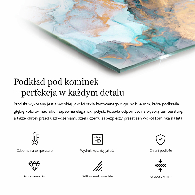 Sklenená podložka pod krb šesťhranná Štýlový mramorový motív