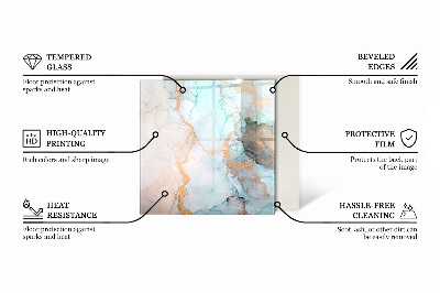 Podložka pod kachle šesťhranná Mramorový motív s jemnými žilami