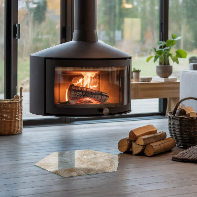 Sklenená podložka pod krb šesťhranná Jemné vzory listov