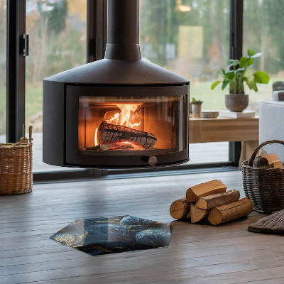 Sklenená podložka pod krb šesťhranná Štýlové listy v štruktúre