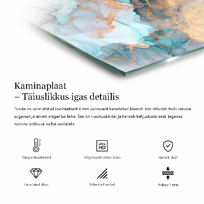 Sklenená podložka pod krb šesťhranná Surový betón v minimalistickom štýle