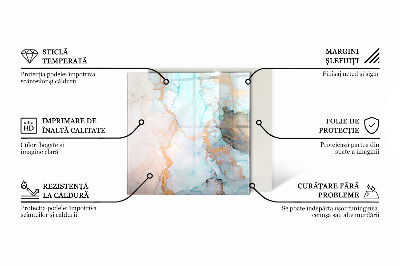 Sklenená podložka pod krb šesťhranná Mramorový štýl s jemným žilkovaním