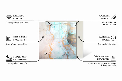 Sklo pod krb šesťhranná Tropické listy na pozadí