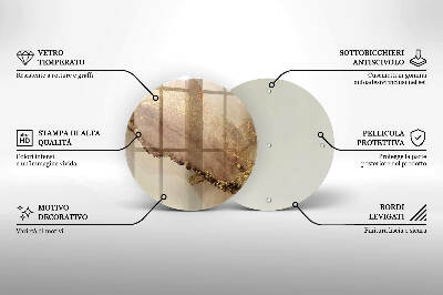 Podložka pod sviečky na hrob okrúhla Abstraktné zlato