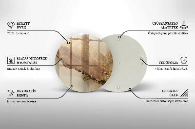 Podložka pod sviečky na hrob okrúhla Abstraktné zlato
