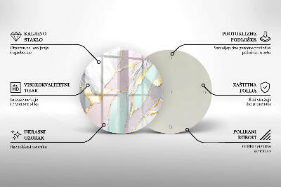Podložka pod sviečky na hrob okrúhla Pastelový mramor