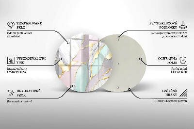 Podložka pod sviečky na hrob okrúhla Pastelový mramor