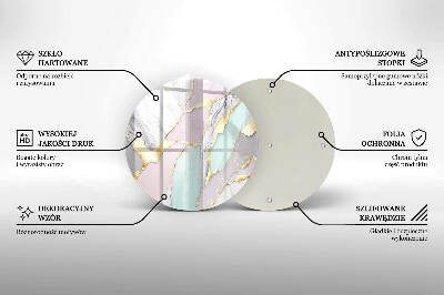 Podložka pod sviečky na hrob okrúhla Pastelový mramor