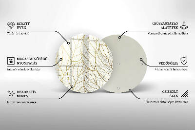 Podložka pod sviečku okrúhla Čiarkový vzor listov