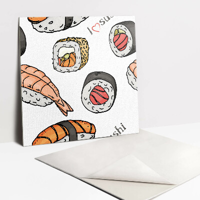 Vinylové obklady na stěnu Kreslené sushi