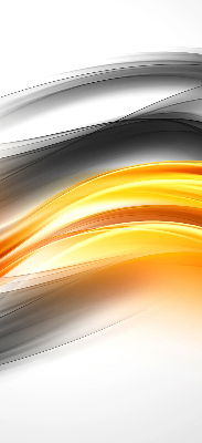 Roleta na balkónové dvere v oranžovej farbe s vlnovým vzorom