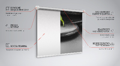 Vnútorná roleta na okno s motívom orchidey na kameňoch