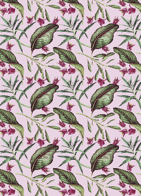 Roleta na balkónové dvere s motívom tropických listov