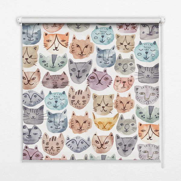 Roleta na balkónové dvere farebné mačacie tváre