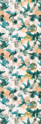 Vnútorná roleta na okno s motívom vtákov a farebných škvŕn