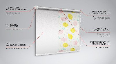 Roleta na okno s motívom ružových a žltých citrónov