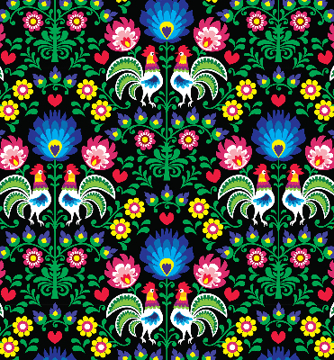 Roleta na okno s farebnými kohútmi