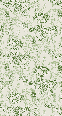 Roleta na balkónové dvere v zelenej farbe s rastlinným motívom
