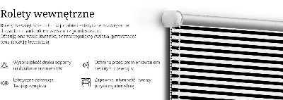 Vnútorná roleta na okno v čiernom pruhovanom prevedení