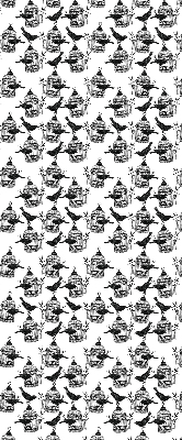 Vnútorná roleta na okno v čiernej farbe s motívom havranov