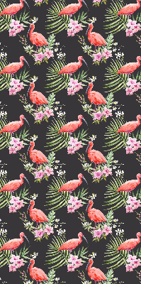 Roleta na okno s plameniakmi na rastlinách