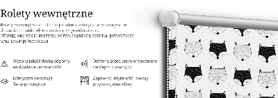 Vnútorná roleta na okno s motívom nakreslených líščích hláv