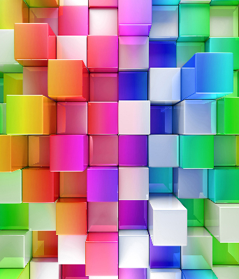 Vnútorná roleta na okno farebné 3D kocky