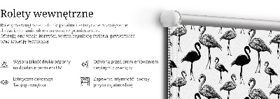 Roleta na okno s čiernymi plameniakmi