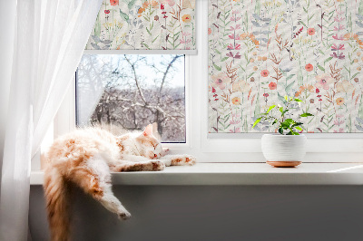 Roleta na balkónové dvere v prevedení farebné kvety