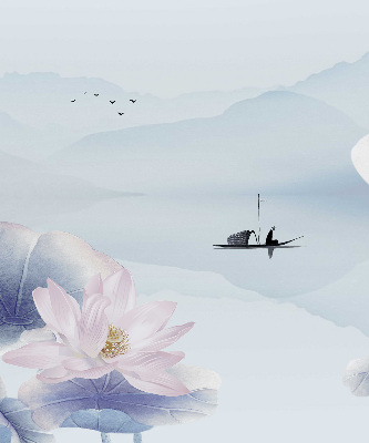 Roleta na balkónové dvere s motívom rybára na lodi