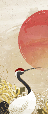 Vnútorná roleta na okno žeriavy pri západe slnka