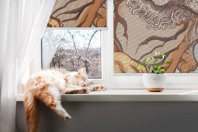 Roleta na balkónové dvere s motívom tigra v kvetoch