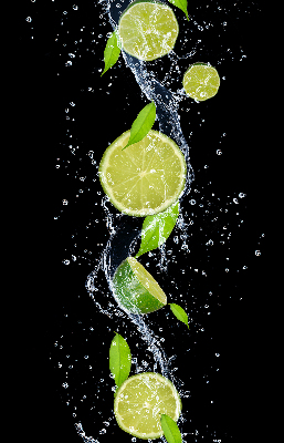 Zatemňovacia roleta vápno padajúce do vody