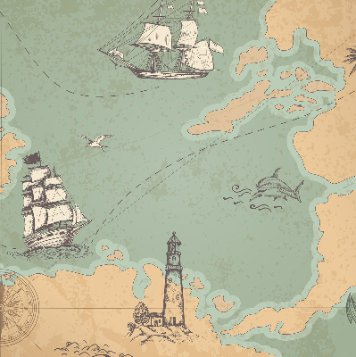 Vnútorná roleta na okno mapa oceánu
