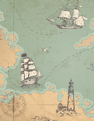 Vnútorná roleta na okno mapa oceánu