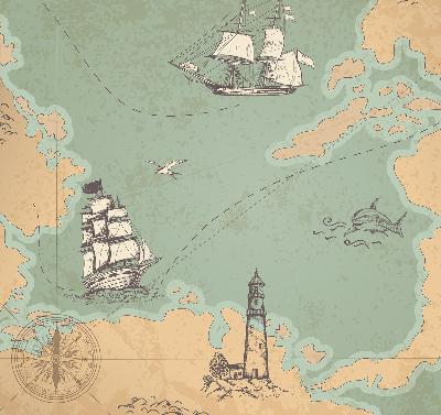 Vnútorná roleta na okno mapa oceánu