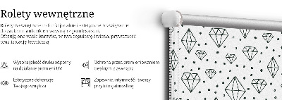 Vnútorná roleta na okno s motívom nakreslených diamantov