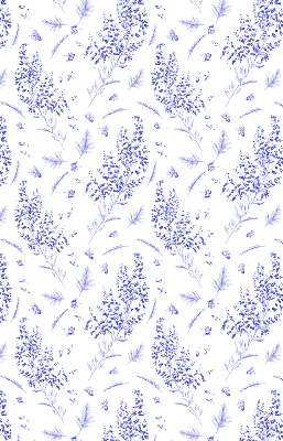 Zatemňovacia roleta vo fialovej farbe s motívom rastlín