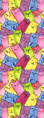 Vnútorná roleta na okno s motívom farebných mačiek