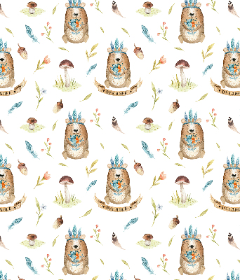 Vnútorná roleta na okno s plyšovými medvedíkmi a rastlinami