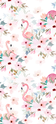 Zatemňovacia roleta s motívom plameniakov medzi kvetmi