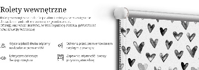 Vnútorná roleta na okno čierne srdcia