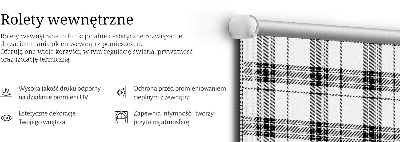 Vnútorná roleta na okno v sivom tartanovom vzore