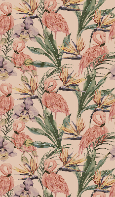 Vnútorná roleta na okno s motívom plameniakov a kvetov