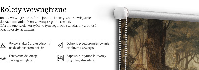 Vnútorná roleta na okno so vzorom zvierat v lese