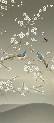 Vnútorná roleta na okno s motívom vtákov na konári