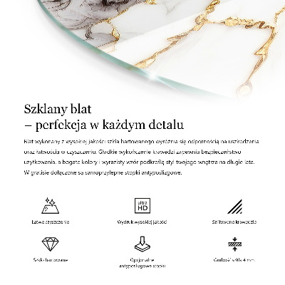 Okrúhla doska stola Elegantná jednofarebná čierna
