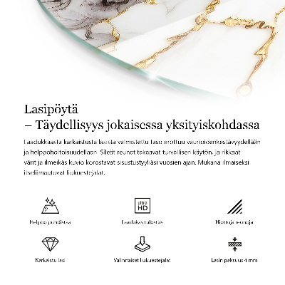 Okrúhla doska stola Elegantná jednofarebná čierna