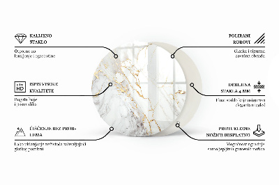 Okrúhla doska stola Elegantná jednofarebná čierna
