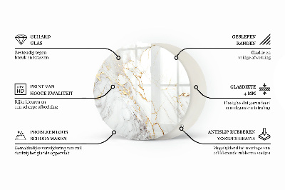 Okrúhla doska stola Elegantná jednofarebná čierna